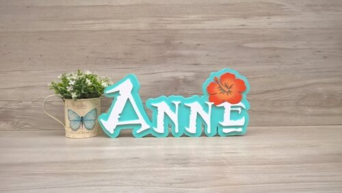 Nome em MDF - Peça de mesa Tema MOANA - Anne 15 cm