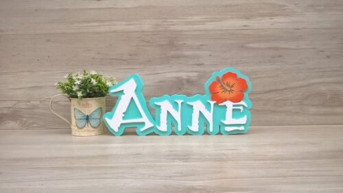Nome em MDF - Peça de mesa Tema MOANA - Anne 15 cm