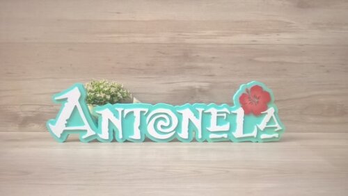 Nome em MDF - Peça de mesa Tema MOANA - Antonela 15 cm