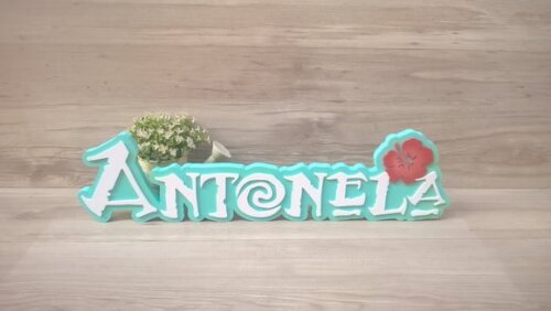 Nome em MDF - Peça de mesa Tema MOANA - Antonela 15 cm