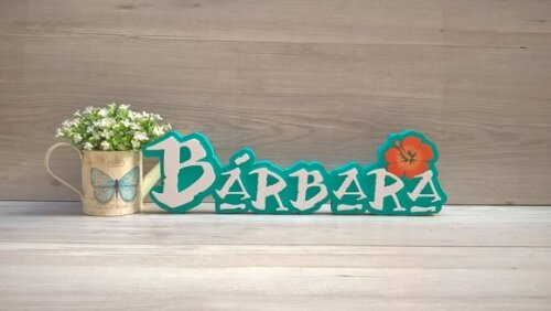 Nome em MDF - Peça de mesa Tema MOANA - Bárbara 12 cm