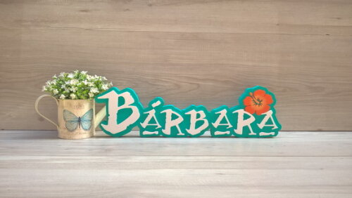 Nome em MDF - Peça de mesa Tema MOANA - Bárbara 12 cm
