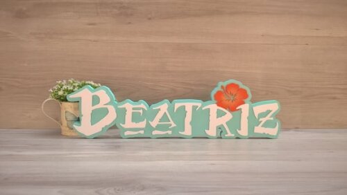Nome em mdf - Peça de Mesa Tema Moana - Beatriz 15 cm