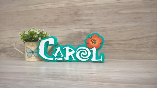 Nome em MDF - Peça de mesa Tema MOANA - Carol 12 cm