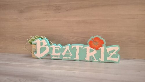 Nome em mdf - Peça de Mesa Tema Moana - Beatriz 15 cm