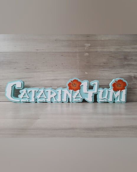 Nome em mdf - Peça de Mesa Tema Moana - Catarina Yumi 12 cm