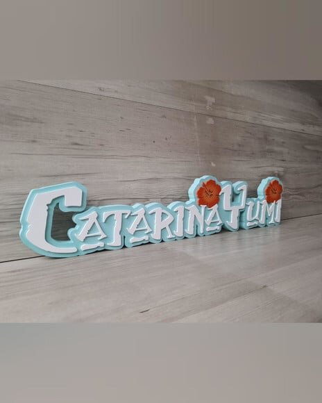 Nome em mdf - Peça de Mesa Tema Moana - Catarina Yumi 12 cm