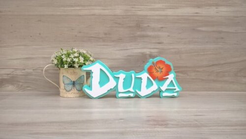 Nome em MDF - Peça de mesa Tema MOANA - Duda 12 cm
