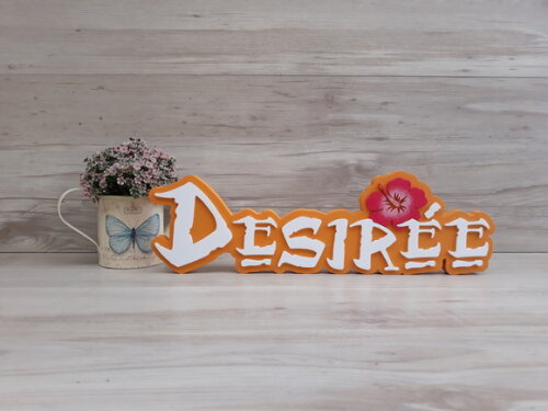 Nome em MDF - Peça de mesa Tema MOANA - Desirée - 12 cm