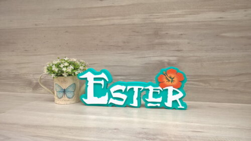 Nome em MDF - Peça de mesa Tema MOANA - Ester 12 cm