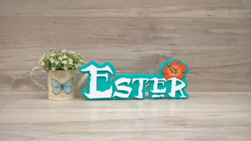 Nome em MDF - Peça de mesa Tema MOANA - Ester 12 cm