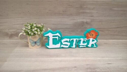 Nome em MDF - Peça de mesa Tema MOANA - Ester 12 cm