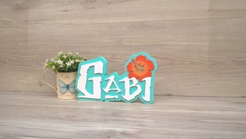 Nome em MDF - Peça de mesa Tema MOANA - Gabi 15 cm
