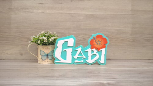 Nome em MDF - Peça de mesa Tema MOANA - Gabi 15 cm