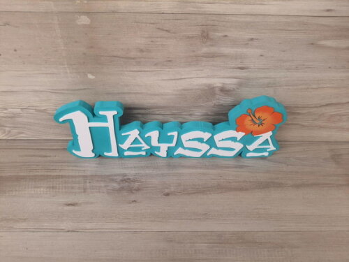 Nome em mdf - Peça de Mesa Tema Moana - Hayssa 15 cm