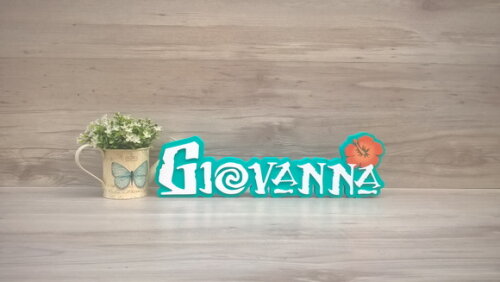 Nome em MDF - Peça de mesa Tema MOANA - Giovanna 12 cm