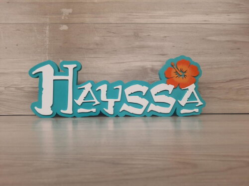 Nome em mdf - Peça de Mesa Tema Moana - Hayssa 15 cm