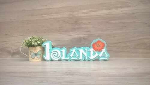 Nome em MDF - Peça de mesa Tema MOANA - Iolanda 12 cm