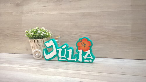 Nome em MDF - Peça de mesa Tema MOANA - Júlia 12 cm