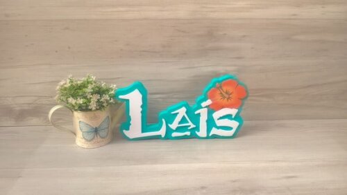 Nome em MDF - Peça de mesa Tema MOANA - Lais 15 cm