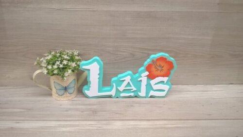 Nome em MDF - Peça de mesa Tema MOANA - Laís 15 cm