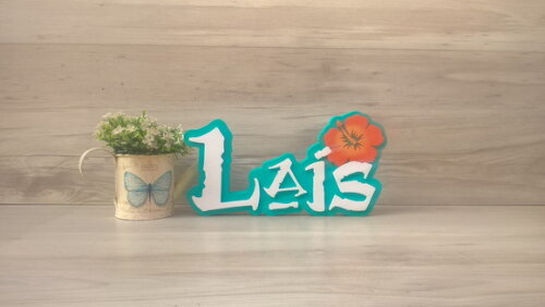 Nome em MDF - Peça de mesa Tema MOANA - Lais 15 cm