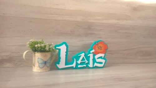 Nome em MDF - Peça de mesa Tema MOANA - Lais 15 cm