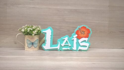 Nome em MDF - Peça de mesa Tema MOANA - Laís 15 cm