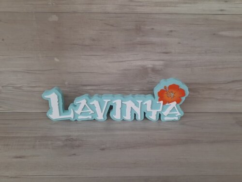 Nome Em Mdf - Peça De Mesa Tema Moana - Lavinya 12 Cm