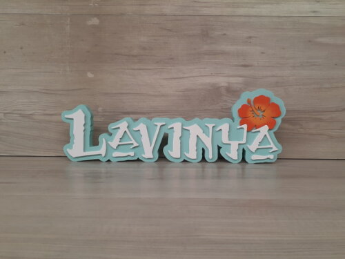 Nome Em Mdf - Peça De Mesa Tema Moana - Lavinya 12 Cm