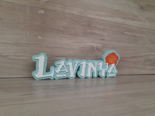 Nome Em Mdf - Peça De Mesa Tema Moana - Lavinya 12 Cm