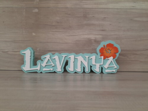 Nome Em Mdf - Peça De Mesa Tema Moana - Lavinya 12 Cm