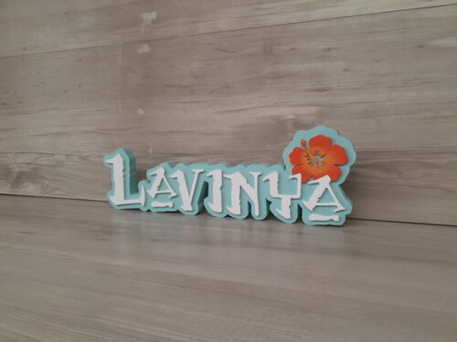 Nome Em Mdf - Peça De Mesa Tema Moana - Lavinya 12 Cm