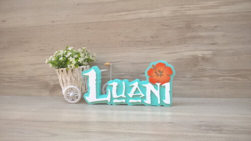 Nome em MDF - Peça de mesa Tema MOANA - Luani 12 cm