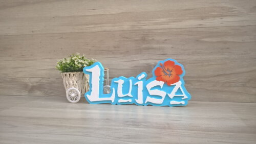 Nome em MDF - Peça de mesa Tema MOANA - Luísa 15 cm
