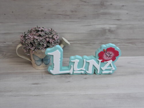 Nome em MDF - Peça de mesa Tema MOANA - Luna 12 cm