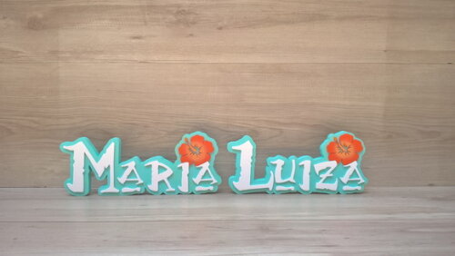 Nome em MDF - Peça de mesa Tema MOANA - Maria Luiza 12 cm