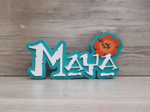 Nome em mdf - Peça de Mesa Tema Moana - Maya - 12 cm