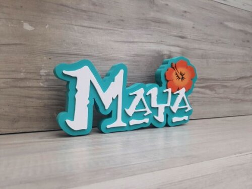 Nome em mdf - Peça de Mesa Tema Moana - Maya - 12 cm