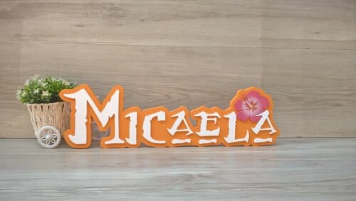 Nome em MDF - Peça de mesa Tema MOANA - Micaela 15 cm