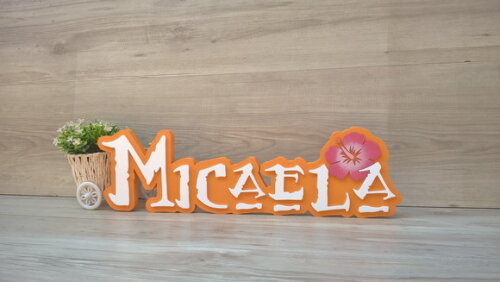 Nome em MDF - Peça de mesa Tema MOANA - Micaela 15 cm