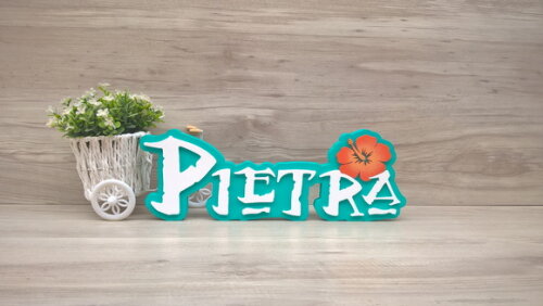 Nome em MDF - Peça de mesa Tema MOANA - Pietra 12 cm