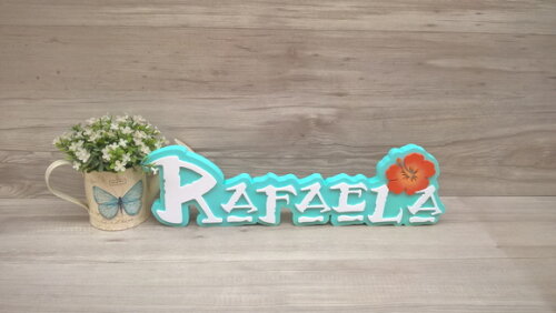 Nome em MDF - Peça de mesa Tema MOANA - Rafaela 12 cm