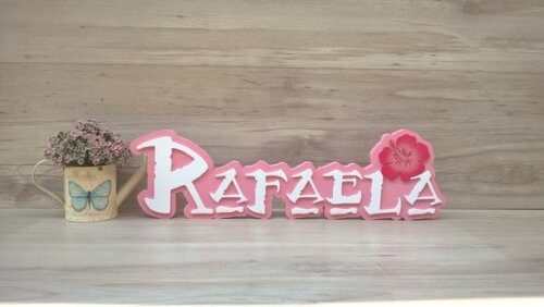 Nome em MDF - Peça de mesa Tema MOANA - Rafaela 15 cm