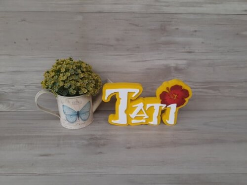 Nome em MDF - Peça de mesa Tema MOANA - Tati 12 cm