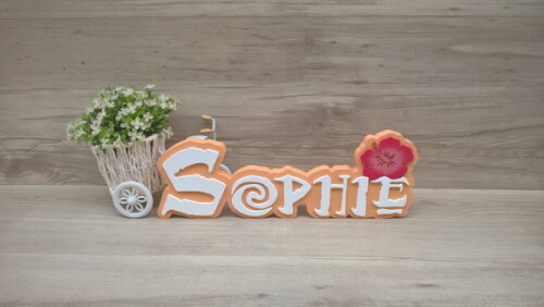 Nome em MDF - Peça de mesa Tema MOANA - Sophie 12 cm