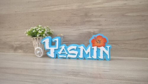 Nome em MDF - Peça de mesa Tema MOANA - Yasmin 12 cm