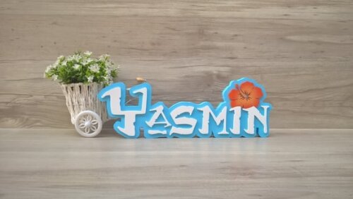 Nome em MDF - Peça de mesa Tema MOANA - Yasmin 12 cm