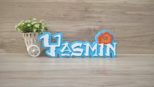 Nome em MDF - Peça de mesa Tema MOANA - Yasmin 12 cm