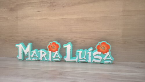 Nome em MDF - Peça de mesa Tema MOANA Maria Luísa 12 cm
